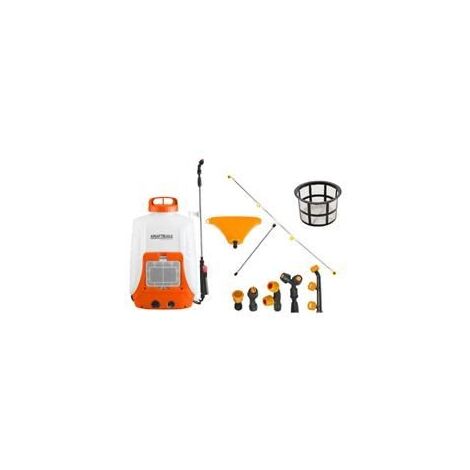Jardibricodeco – Pulvérisateur électrique sur batterie 18L – Débit 1,5-3 l/min – Pression 1-4,5 bars – Autonomie jusqu'à 8h – Lance télescopique incluse