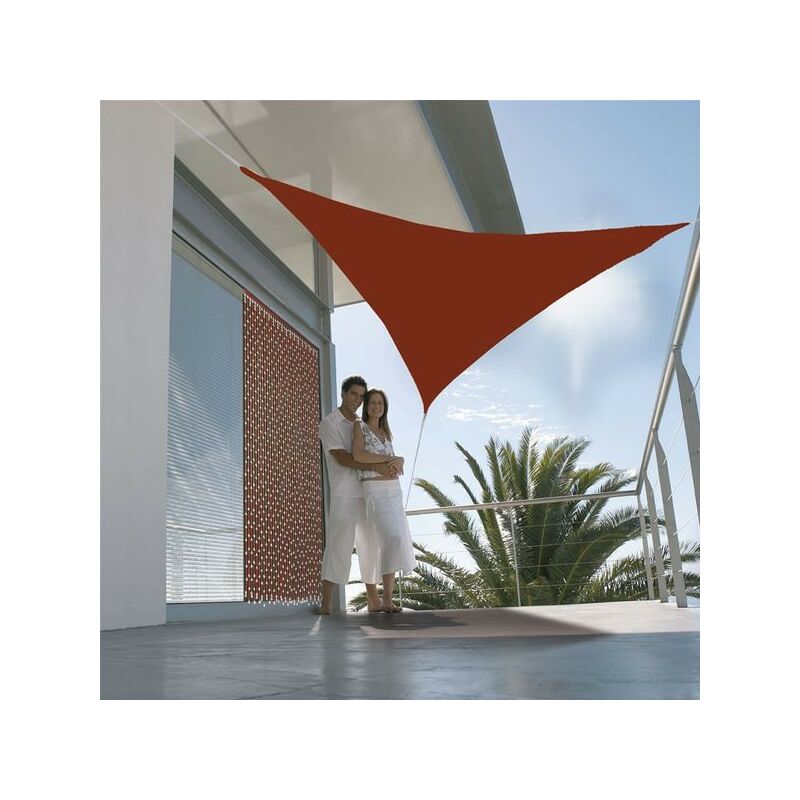 Voile ombrage triangulaire 3m terracotta - Jardiline