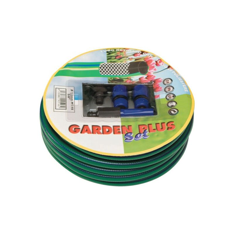 Capaldo - Jardin 15mt plus kit de tuyau tressé 5/8 avec raccords d'irrigation - Salon