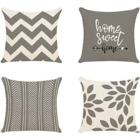 Jardin 45x45.Lot de 4 Housse de Coussin Décoratif Canapé Taie d'oreiller Decoration Canapé Housses de Coussin en Lin d'extérieur Housse de Coussin Décoration pour Chambre. canapé. Chaise