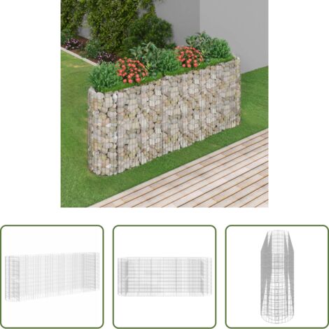 Jardín -  Arriate de gaviones de hierro galvanizado 260x50x100 cm