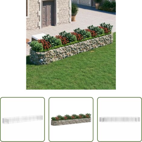 Jardín -  Arriate de gaviones de hierro galvanizado 500x100x50 cm
