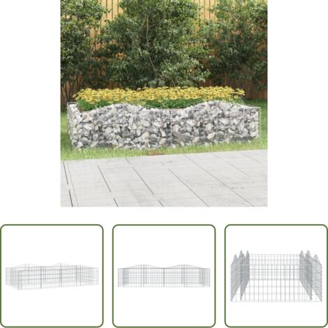 Jardín -  Arriate de gaviones forma arco hierro galvanizado 200x100x50 cm