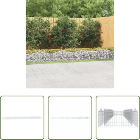Jardín -  Arriate de gaviones forma arco hierro galvanizado 800x100x50 cm