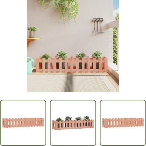 Jardín -  Arriate elevado jardín valla madera maciza Douglas 150x30x30 cm