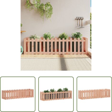 Jardín - Arriate elevado jardín valla madera maciza Douglas 200x50x50 cm
