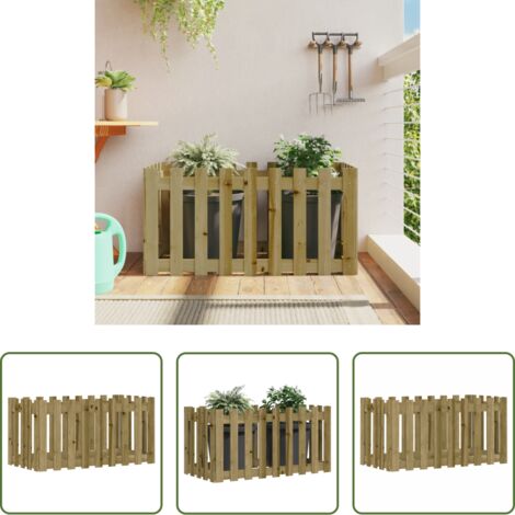 Jardin bois -  Lit surélevé de jardin design de clôture bois de pin imprégné