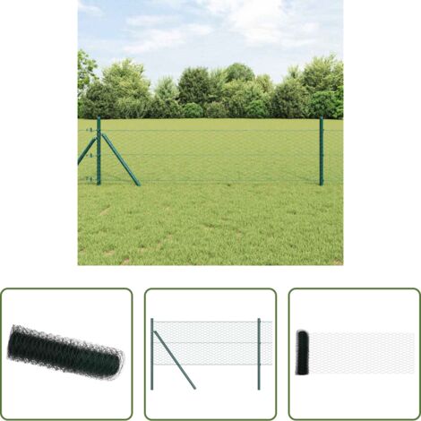 Jardín -  Cerca Hexagonal Verde 0,4 x 50 m PVC