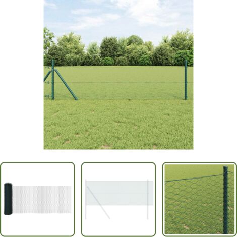 Jardín -  Cerca Hexagonal Verde 0,8 x 10 m PVC