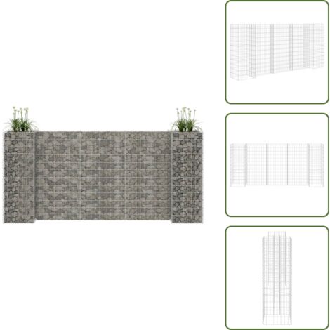 Jardín con plantas - vidaXL Jardinera de gaviones forma de H alambre de acero 260x40x120 cm - Gavión para flores