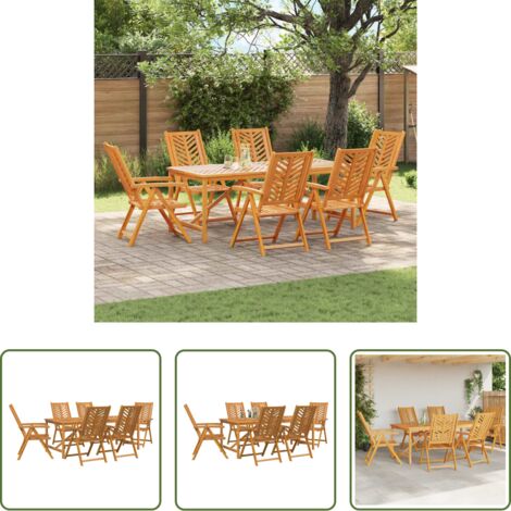 Jardín -  Conjunto de Comedor de Jardín 7 pcs Marrón