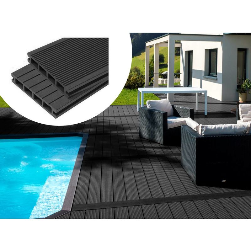 Pack 15 m² - Lames de terrasse composite alvéolaires - Ardoise