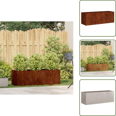 Jardín decorativo - vidaXL Jardinera oxidada 120x40x40 cm acero corten - Fondo abierto