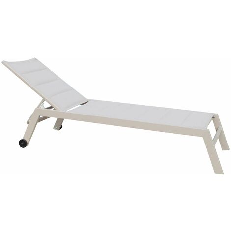Jardin empilable de lit en aluminium avec dossier réglable et siège à Marbella rembourrée Textilene Beige