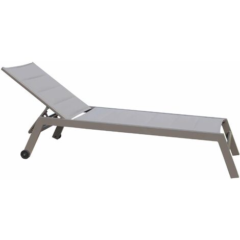 Jardin empilable de lit en aluminium avec dossier réglable et siège à Marbella rembourrée Textilene  Gray