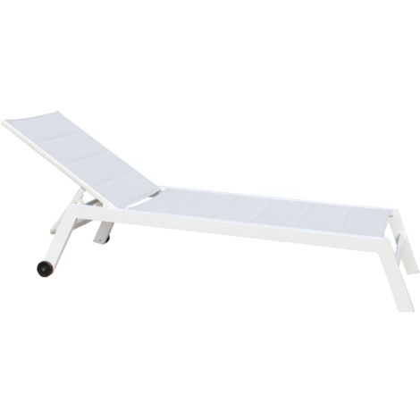 Jardin empilable de lit en aluminium avec dossier réglable et siège à Marbella rembourrée Textilene  White