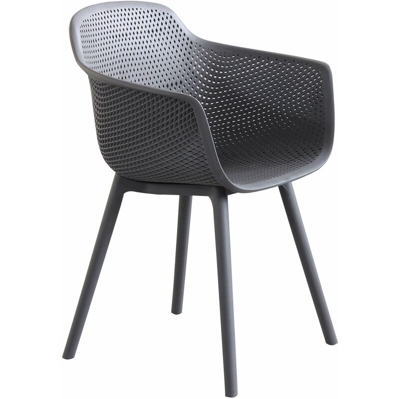 Magazzini Cosma - Jardin en polypropylène chaise en fauteuil en plein air avec grande session Vienne DarkGray - DarkGray