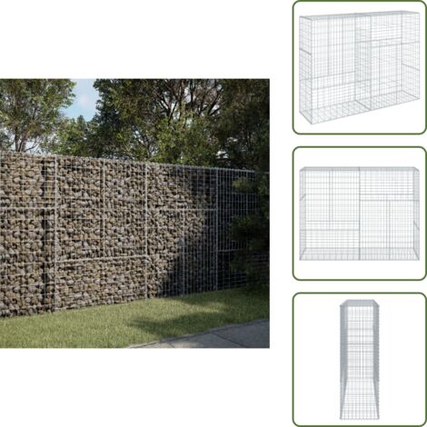 Jardín exterior - vidaXL Cesta de gaviones con cubierta hierro galvanizado 200x50x150 cm - Estructuras decorativas