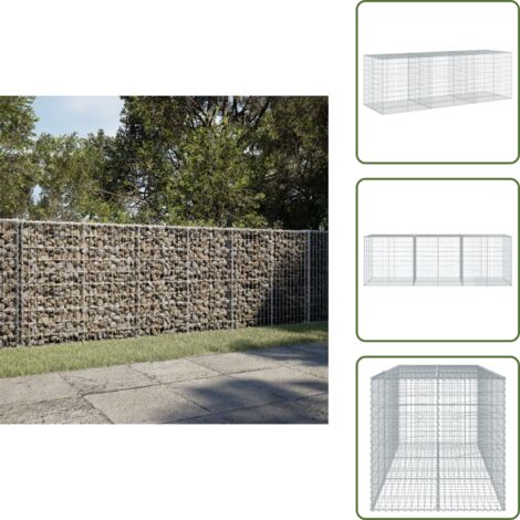Jardín exterior - vidaXL Cesta de gaviones con cubierta hierro galvanizado 300x100x100cm - Estructuras decorativas