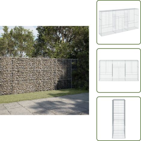 Jardín exterior - vidaXL Cesta de gaviones con cubierta hierro galvanizado 300x50x150 cm - Estructuras decorativas