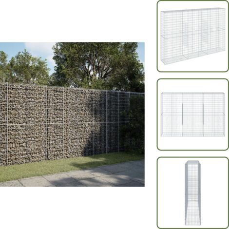 Jardín exterior - vidaXL Cesta de gaviones con cubierta hierro galvanizado 300x50x200 cm - Estructuras decorativas