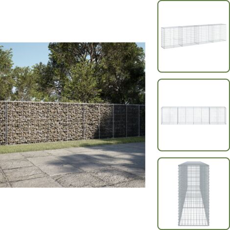 Jardín exterior - vidaXL Cesta de gaviones con cubierta hierro galvanizado 400x50x100 cm - Estructuras decorativas