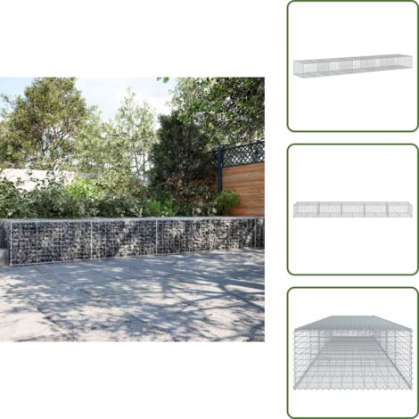 Jardín exterior - vidaXL Cesta de gaviones con cubierta hierro galvanizado 500x100x50 cm - Estructuras decorativas
