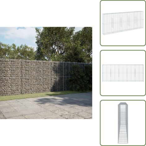 Jardín exterior - vidaXL Cesta de gaviones con cubierta hierro galvanizado 500x50x200 cm - Estructuras decorativas