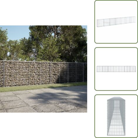 Jardín exterior - vidaXL Cesta de gaviones con cubierta hierro galvanizado 700x50x100 cm - Estructuras decorativas
