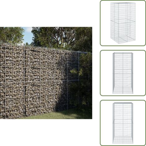 Jardín exterior - vidaXL Cesta gaviones con cubierta hierro galvanizado 100x100x200 cm - Estructuras decorativas