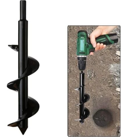 Jardin Foreuse, Tige hexagonale Acier Inoxydable, Tariere Thermique, Creuser des Trous Cultiver en Profondeur, Outil de Plantation Pratique, pour Fleur Planter des Arbres Arbustes-(Dia: 8cm L: 30cm)