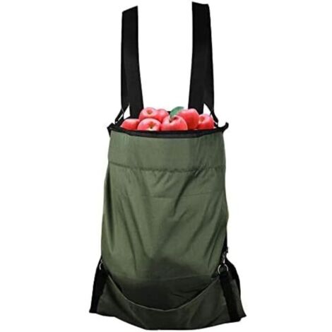Jardin Fruit Cueillette Tablier - Grand Cueillir des Fruits Sac À Toute épreuve Tissu Oxford - Poches de Rangement Vertes pour Fruits Légumes avec Taille Ajustable pour Femme Homme