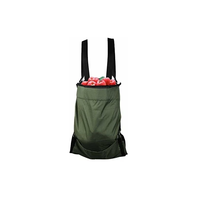 Jardin Fruit Cueillette Tablier - Grand Cueillir des Fruits Sac à Toute épreuve Tissu Oxford - Poches de Rangement Vertes pour Fruits Légumes avec