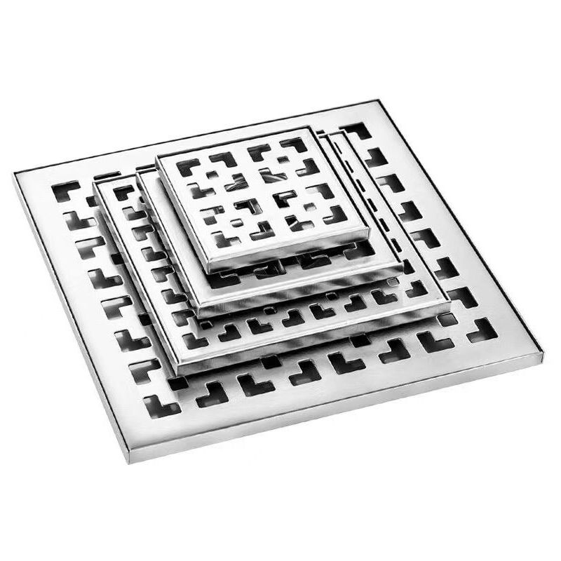 Jardin intérieur et extérieur gros déplacement amovible aspect invisible Siphon de sol carré Inox 304 (15x15cm)