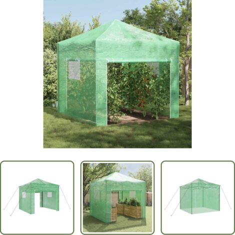 Jardín -  Invernadero con marco pop-up Verde 290 x 290 x 315 cm Hierro
