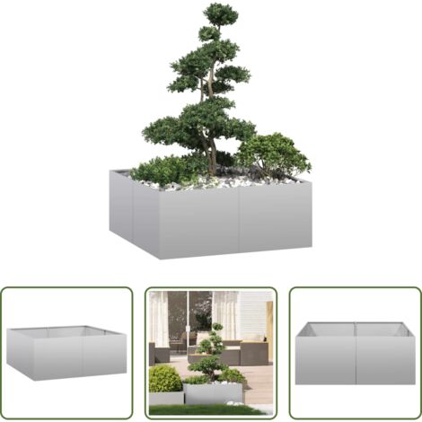 Jardín -  Jardinera 100x100x40 cm de acero galvanizado