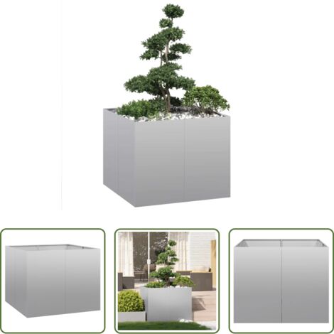 Jardín -  Jardinera 100x100x80 cm de acero galvanizado