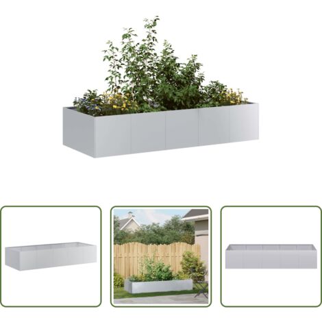 Jardín -  Jardinera 200x80x40 cm de acero galvanizado