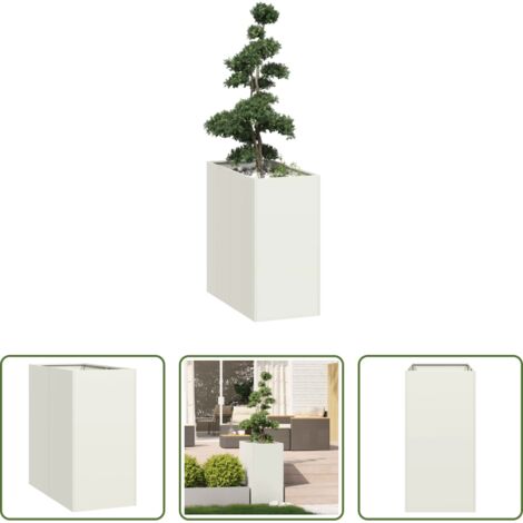 Jardín -  Jardinera acero blanco 40x80x80 cm