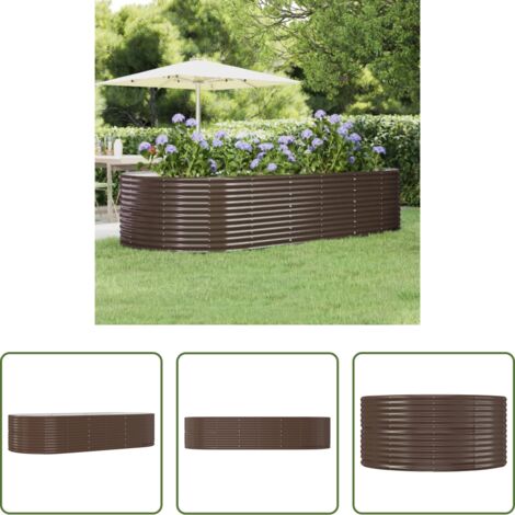 Jardín -  Jardinera acero galvanizado marrón 291x140x68 cm