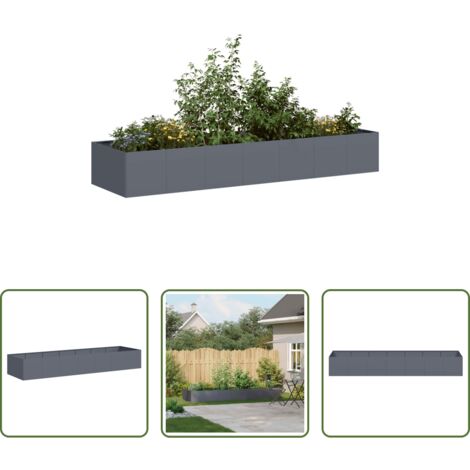 Jardín -  Jardinera acero gris antracita 280x80x40 cm