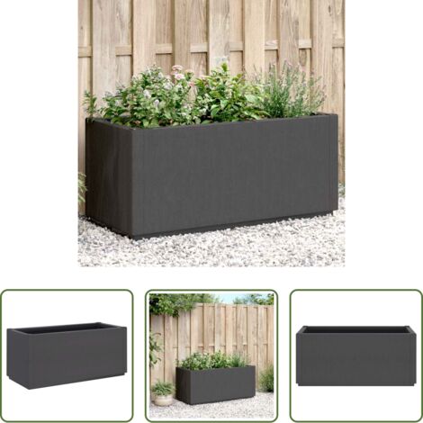 Jardín -  Jardinera PP gris oscuro 80x36x35 cm