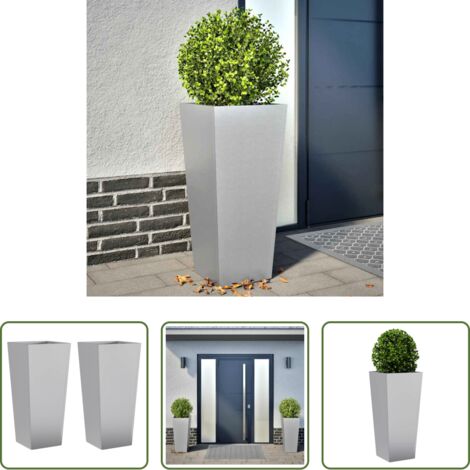 Jardin -  Jardineras 2 uds acero inoxidable 35x35x75 cm