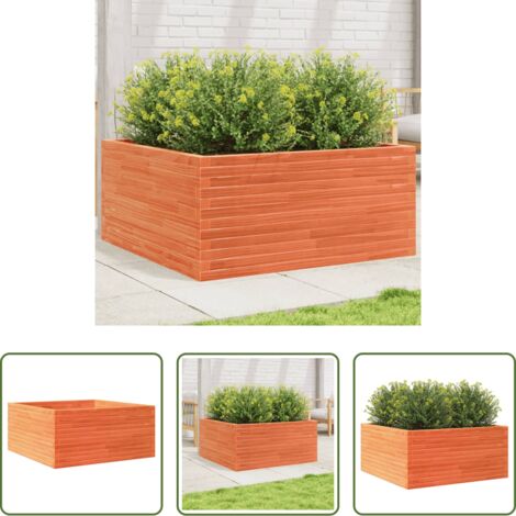 Jardin -  Jardinière cire marron 100x100x46 cm bois de pin massif