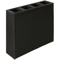 Jardín Maceta Jardinera De Ratán Rectángulo Set De 1 Pieza Negro