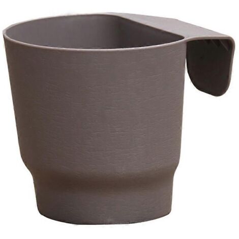 Jardin mural semi-circulaire gris, pot en plastique pour plantes fleuries, décoration petite taille, pot suspendu pour mur extérieur ou intérieur.