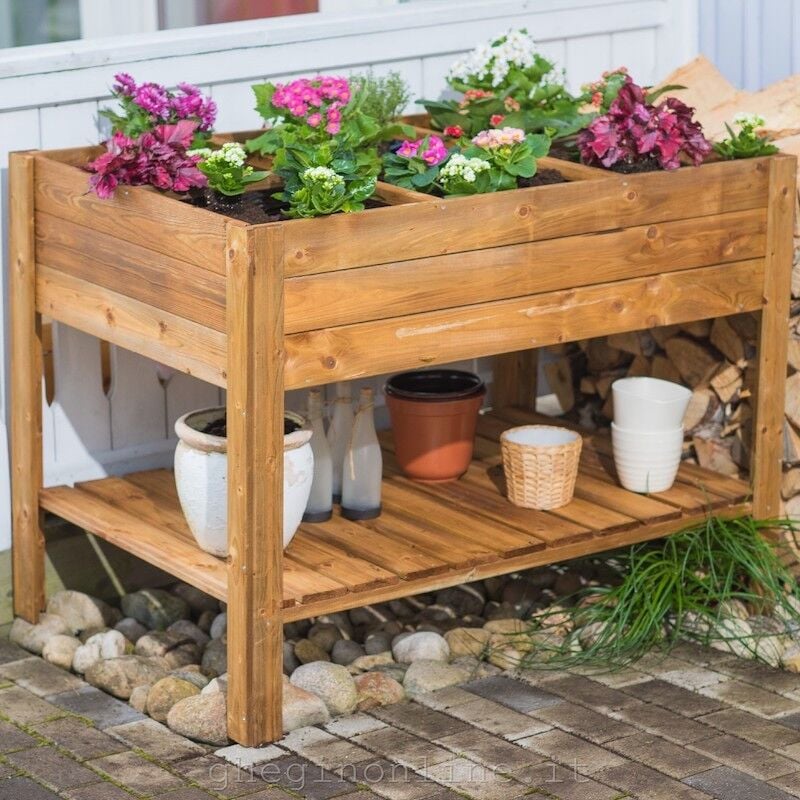 Jardin potager-jardinière de pommiers