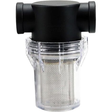 Jardín prefiltrado, bomba con malla y acero inoxidable 40 mesh, mangueras de filtro y brocas altas, bomba y agua para riego de jardín (1" a 40 mesh) (negro)