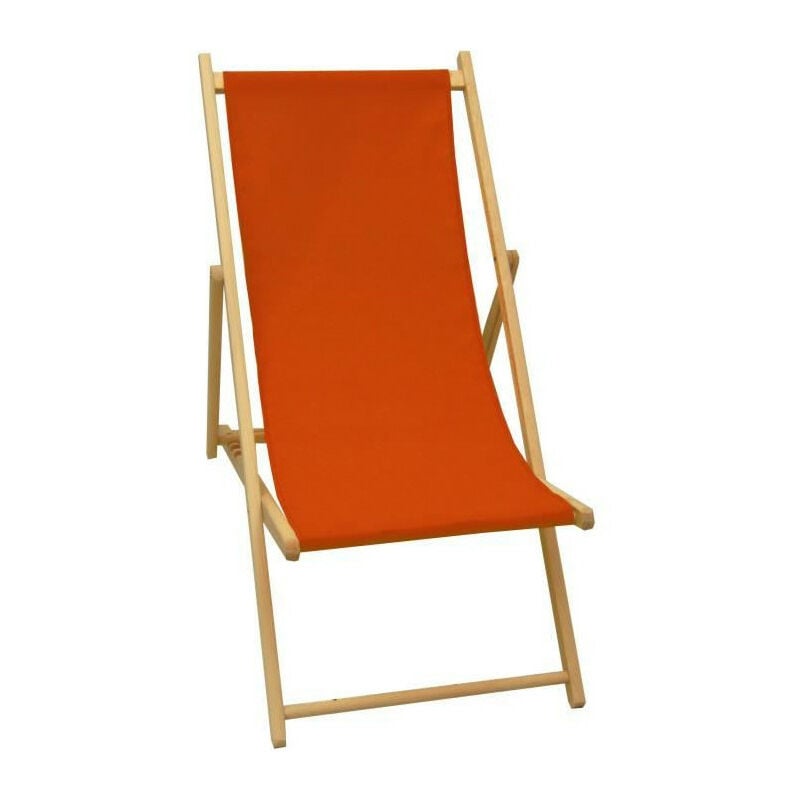 Jardin Prive - Chilienne en bois coloris paprika - Tissu traité déperlant
