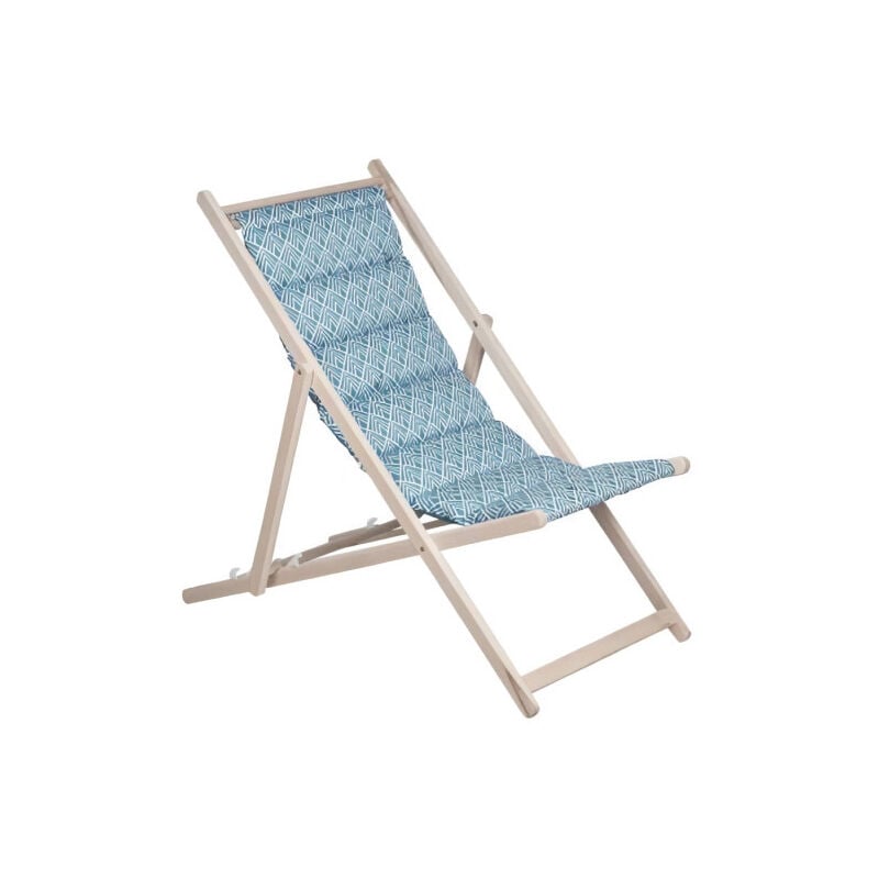 Jardin Prive - Chilienne matelassée Danemark blue structure en bois massif